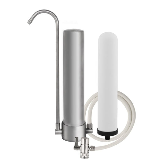 Amwater Countertop Water Filter with Ceramic Filter for Kitchen and Bath Sink..